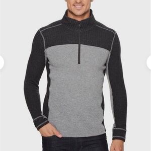 Prana Men's‎ Gravel Gray Wentworth Quarter Zip Wool Sweater Size M